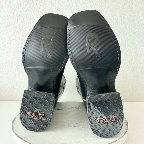 Rod Patrick Womens Cowboy Boots 7EE Black Smooth Ostrich Western Square Toe - Picture 8 of 12